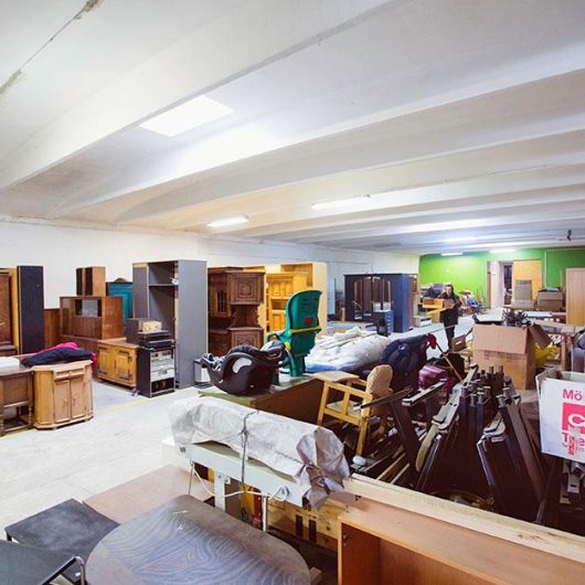 Lagerhalle für die Hilfsgüter